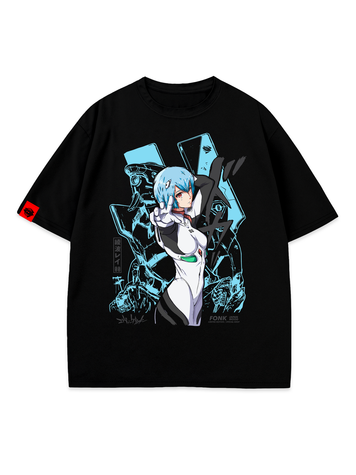 T-SHIRT Rei Ayanami - Evangelion anime, unisex, black