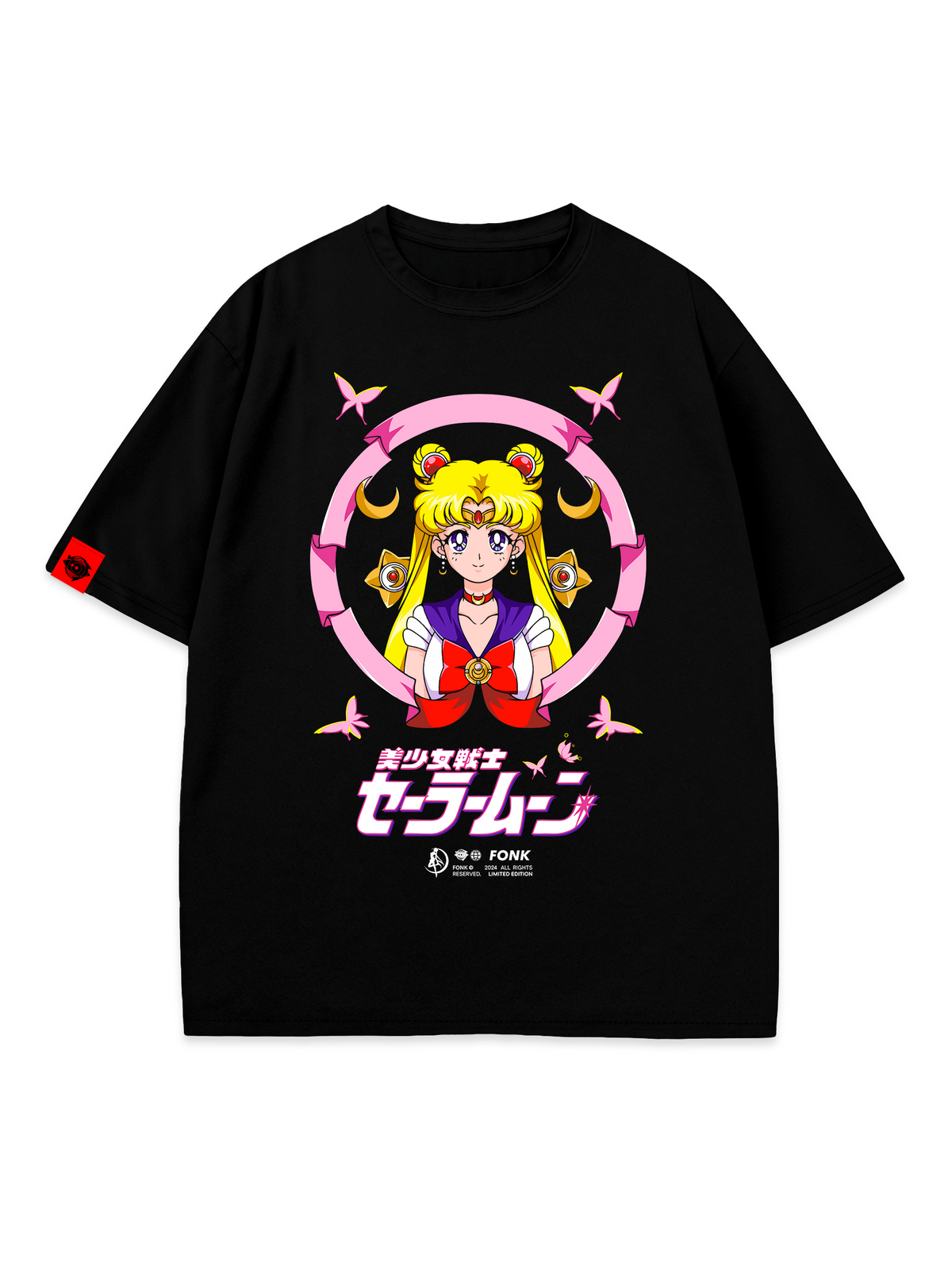 T-SHIRT PRETTY - Sailor Moon anime, unisex, black