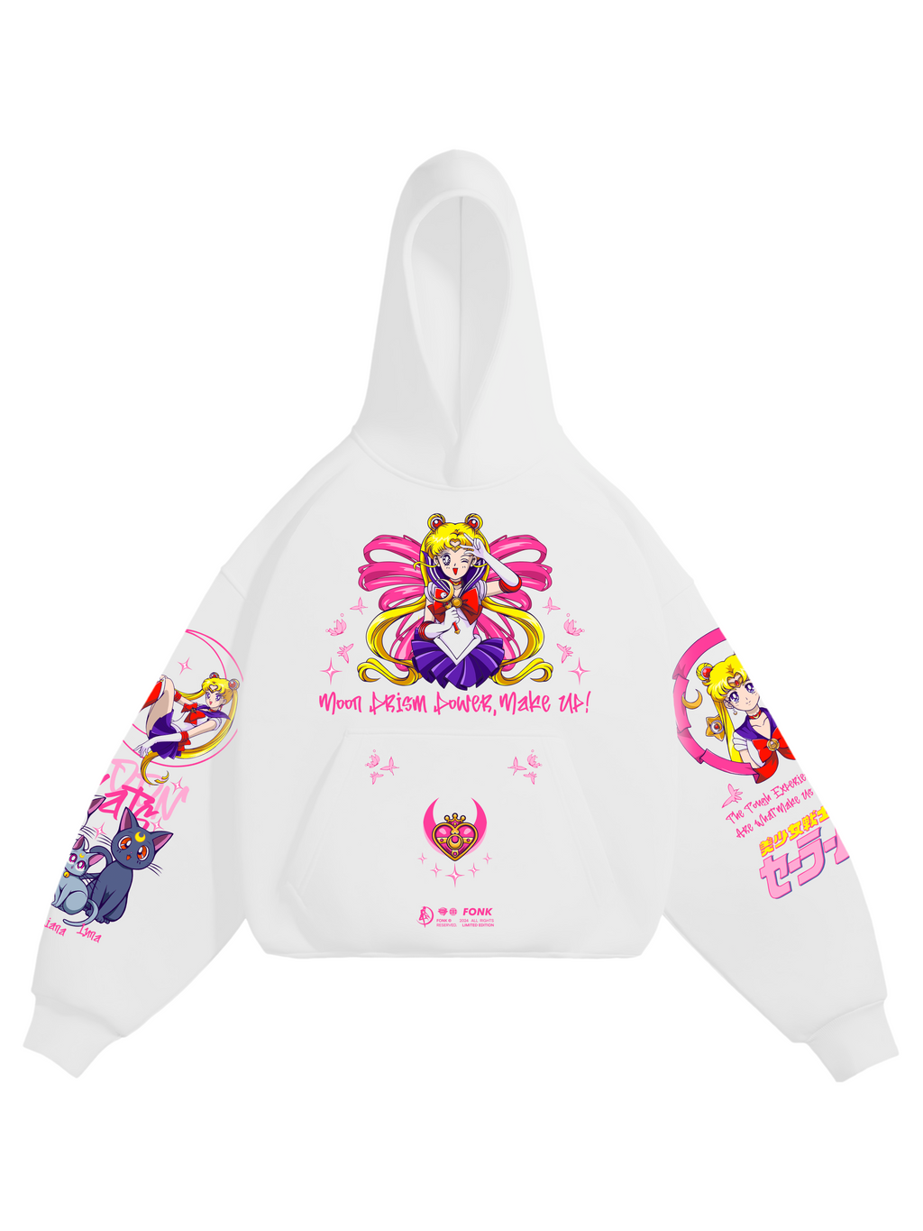 Hoodie Pretty Guardian - Sailor moon anime, unisex, white