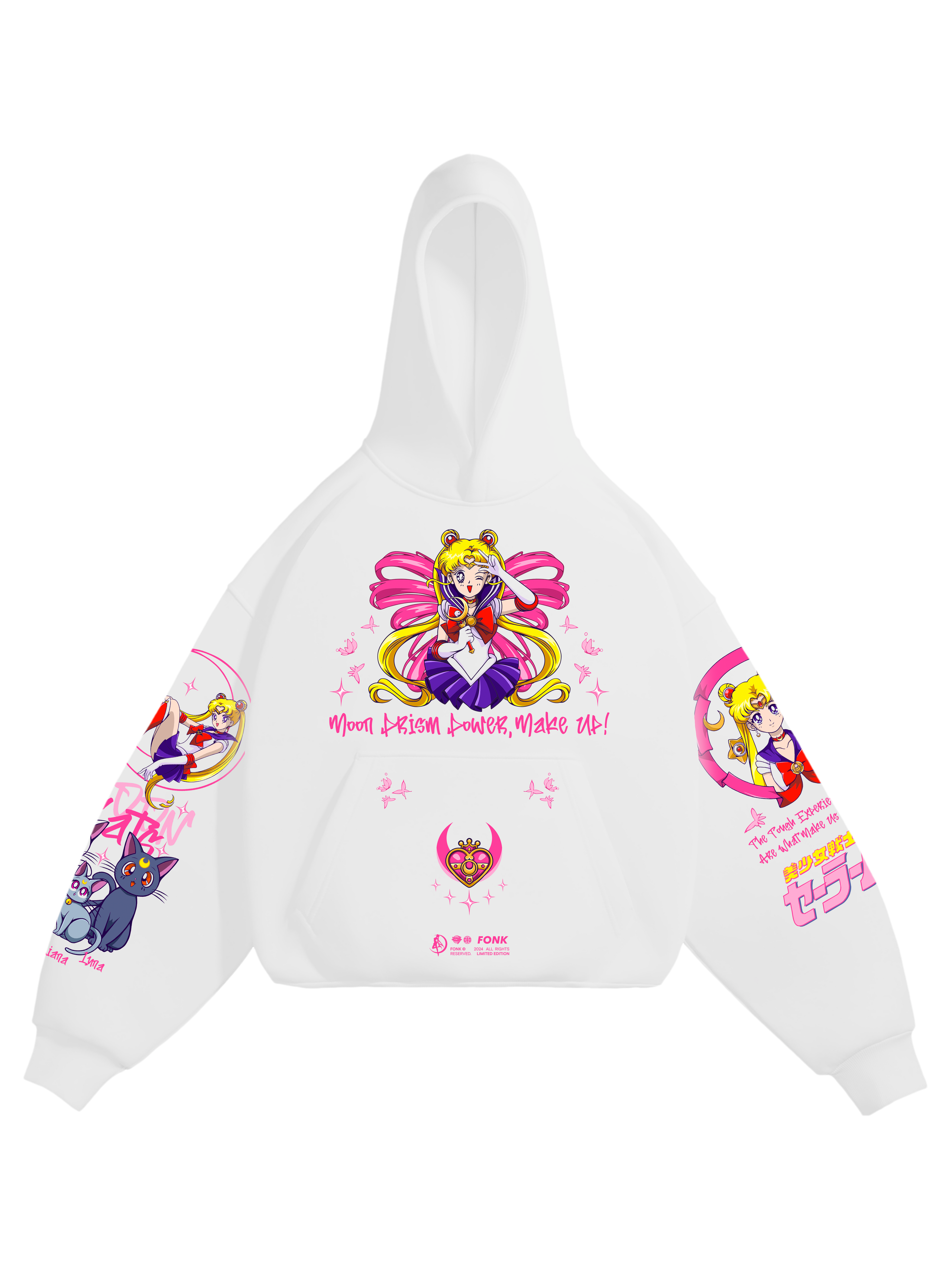 Hoodie Pretty Guardian - Sailor moon anime, unisex, white