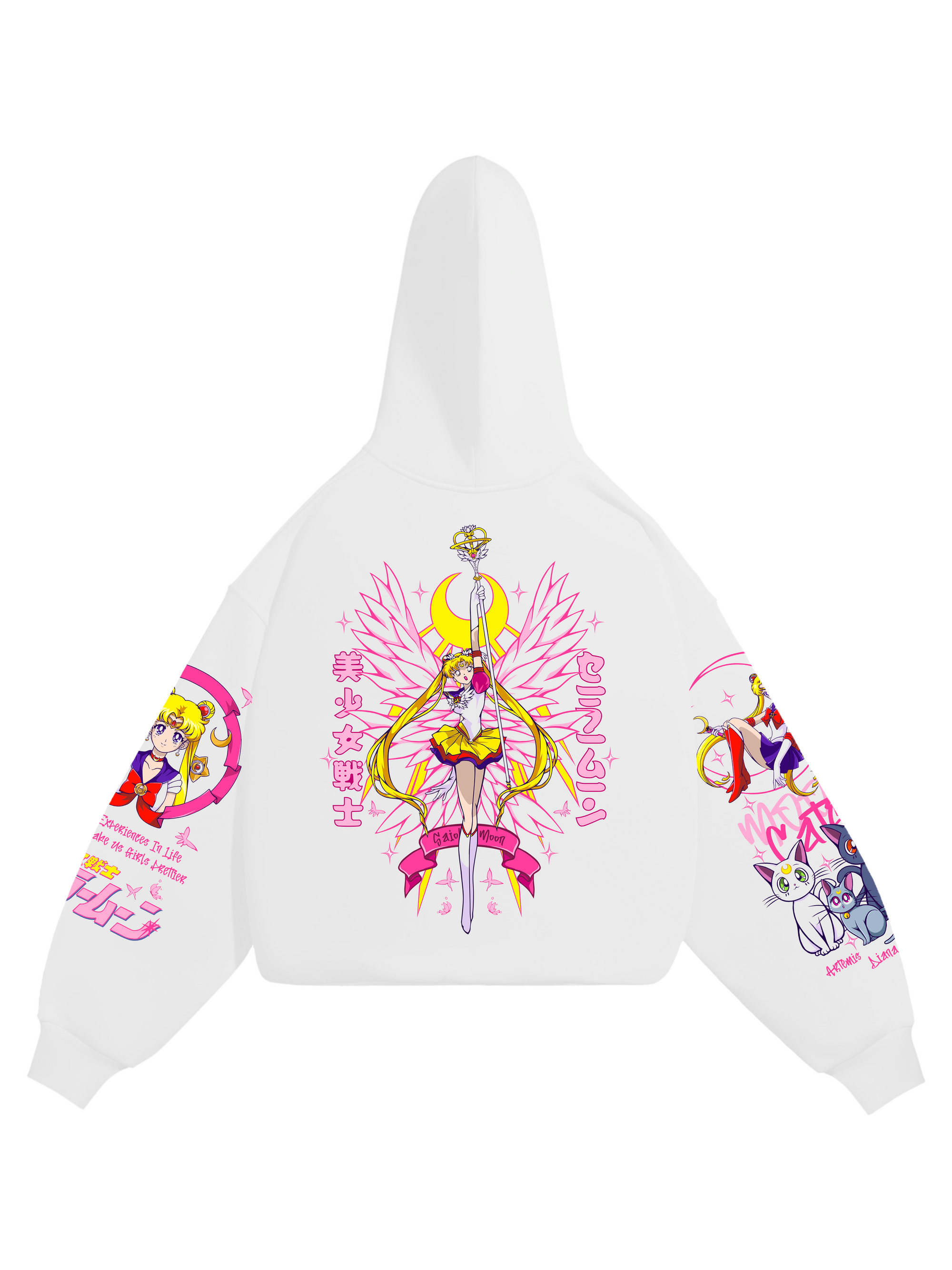 Hoodie Pretty Guardian - Sailor moon anime, unisex, white