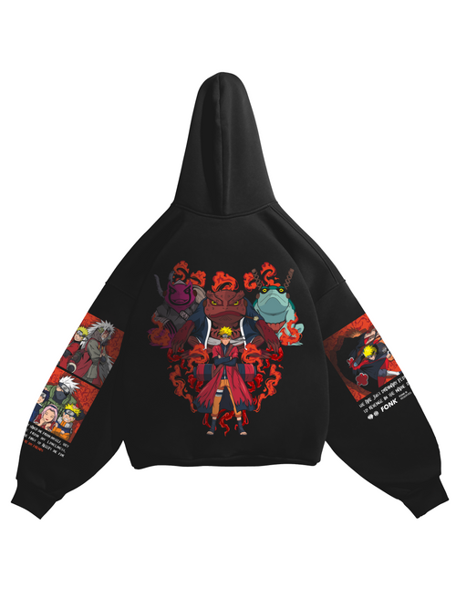 Hoodie Naruto Uzumaki - Naruto anime, unisex, black