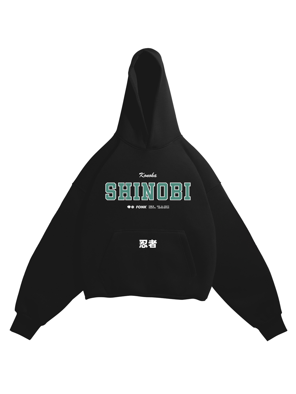 Hoodie Shinobi - Naruto anime, unisex, black