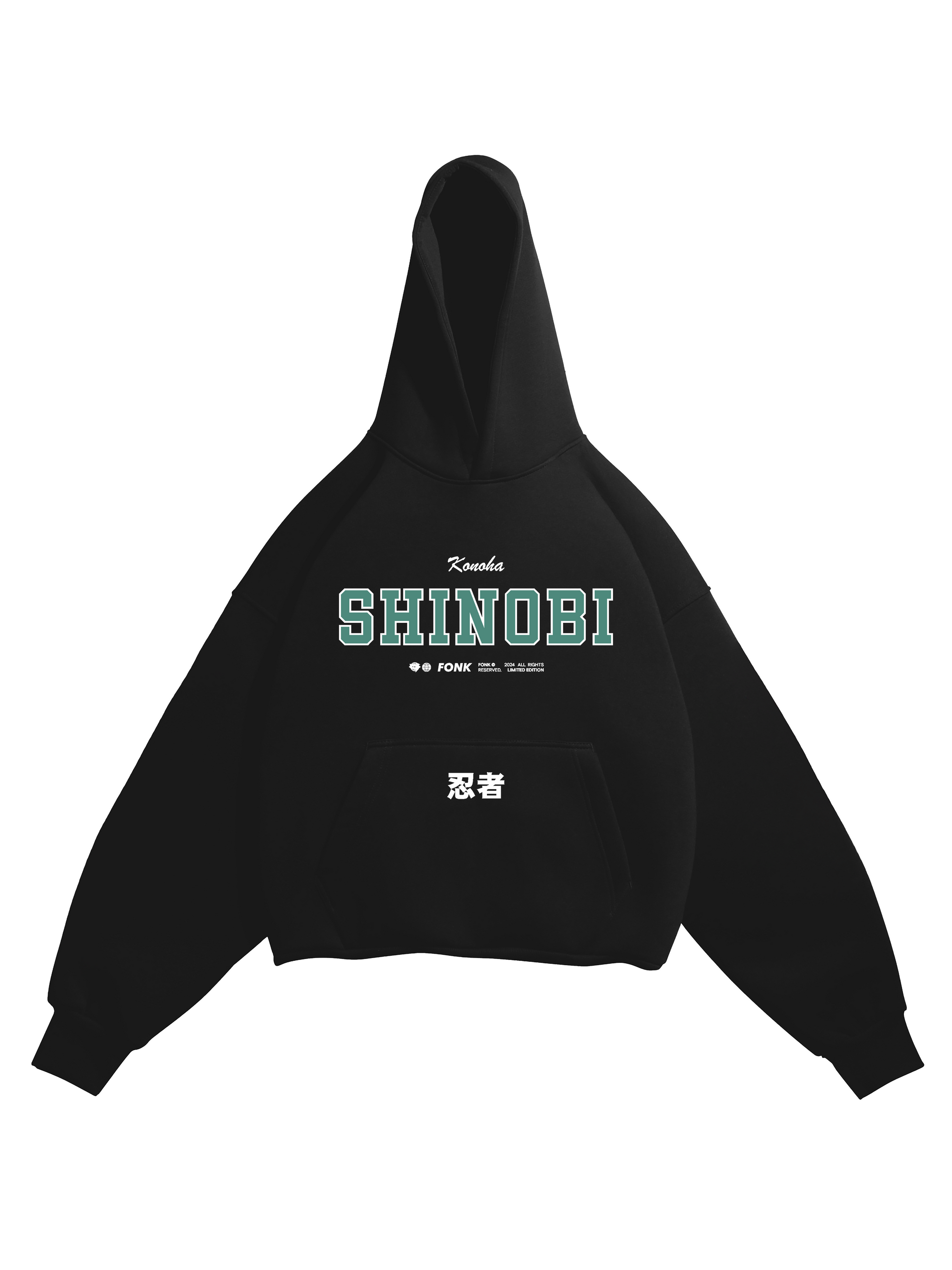 Hoodie Shinobi - Naruto anime, unisex, black