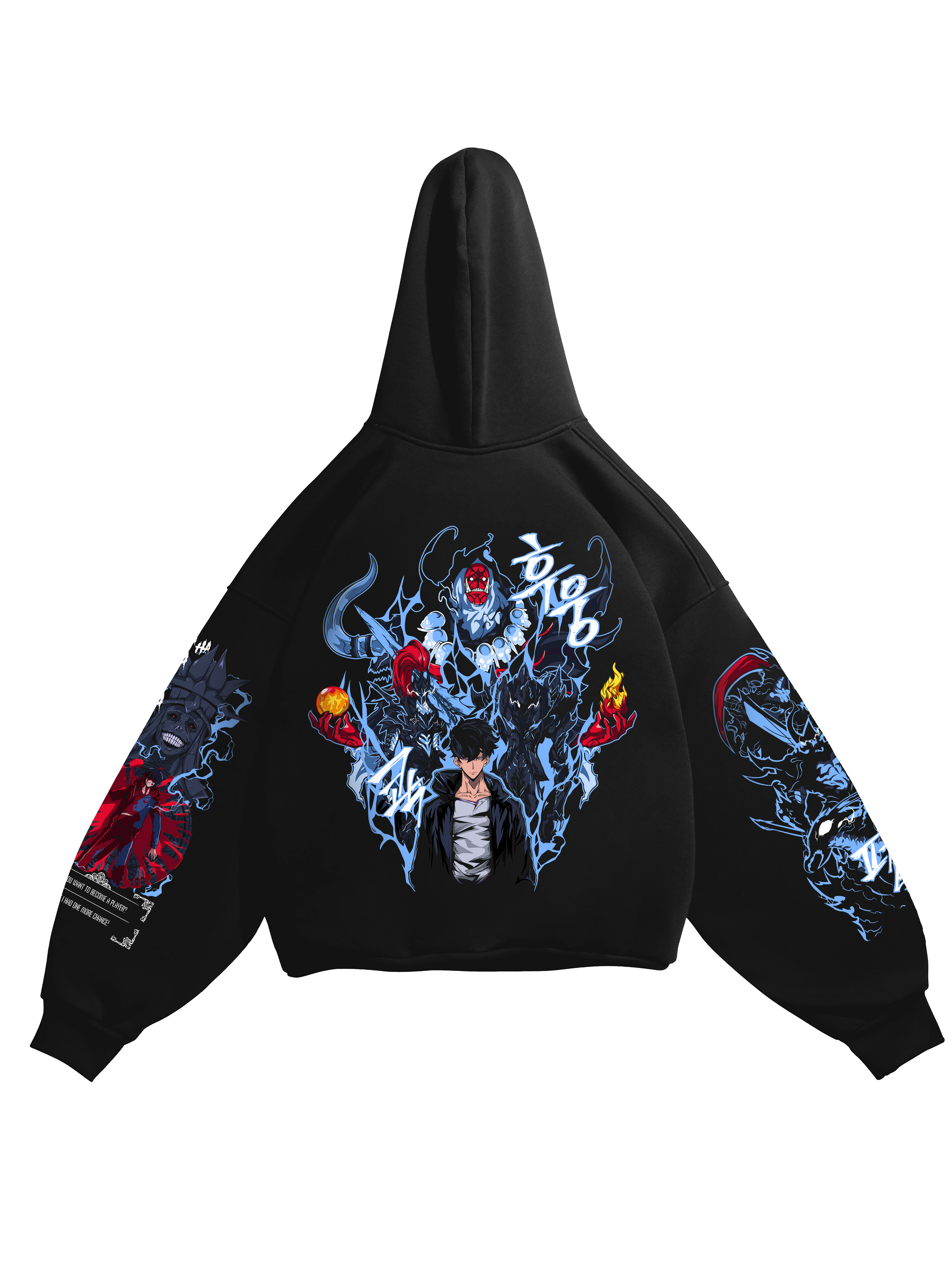 Hoodie Sung Jin-Woo - Solo Leveling anime, unisex, black