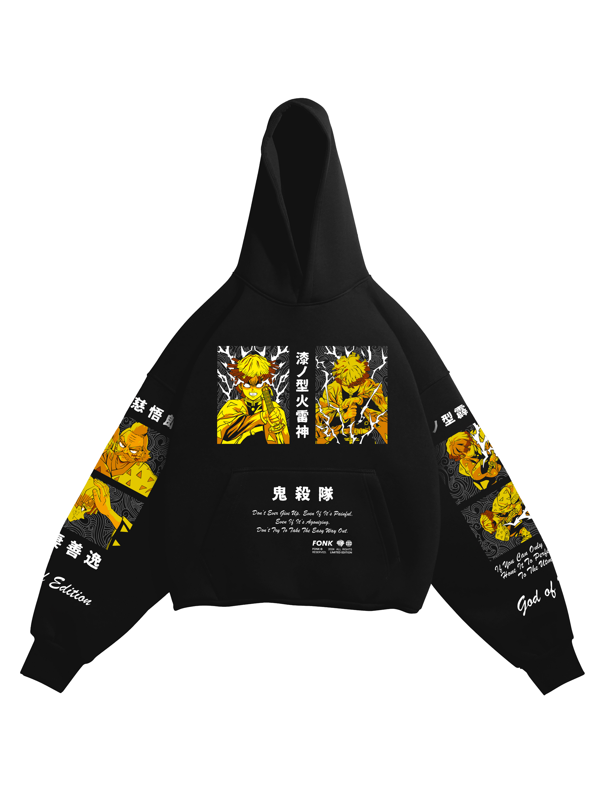 Hoodie Thunder God- Demon Slayer anime, unisex, black