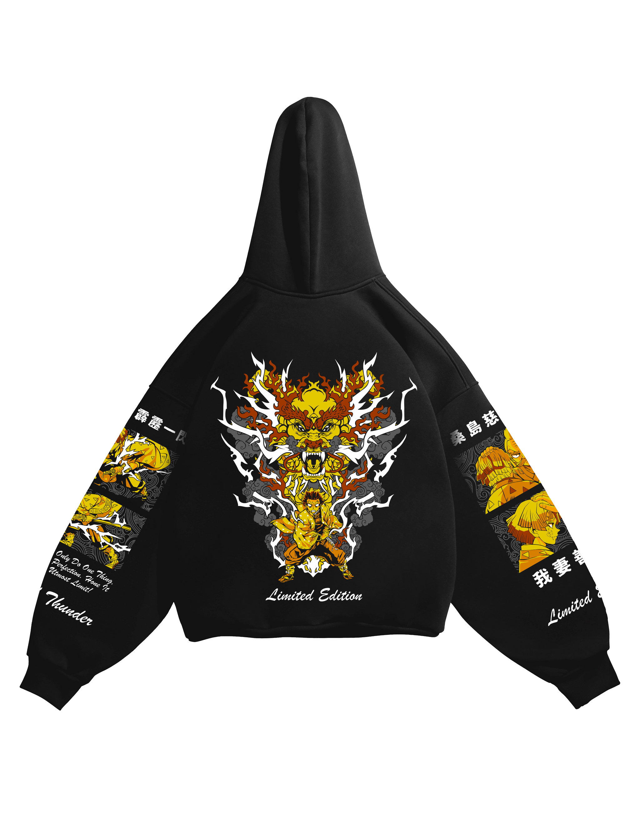 Hoodie Thunder God- Demon Slayer anime, unisex, black