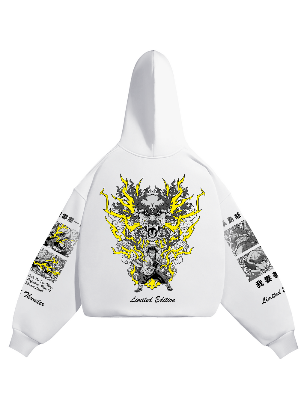 Hoodie Thunder God- Demon Slayer anime, unisex, white