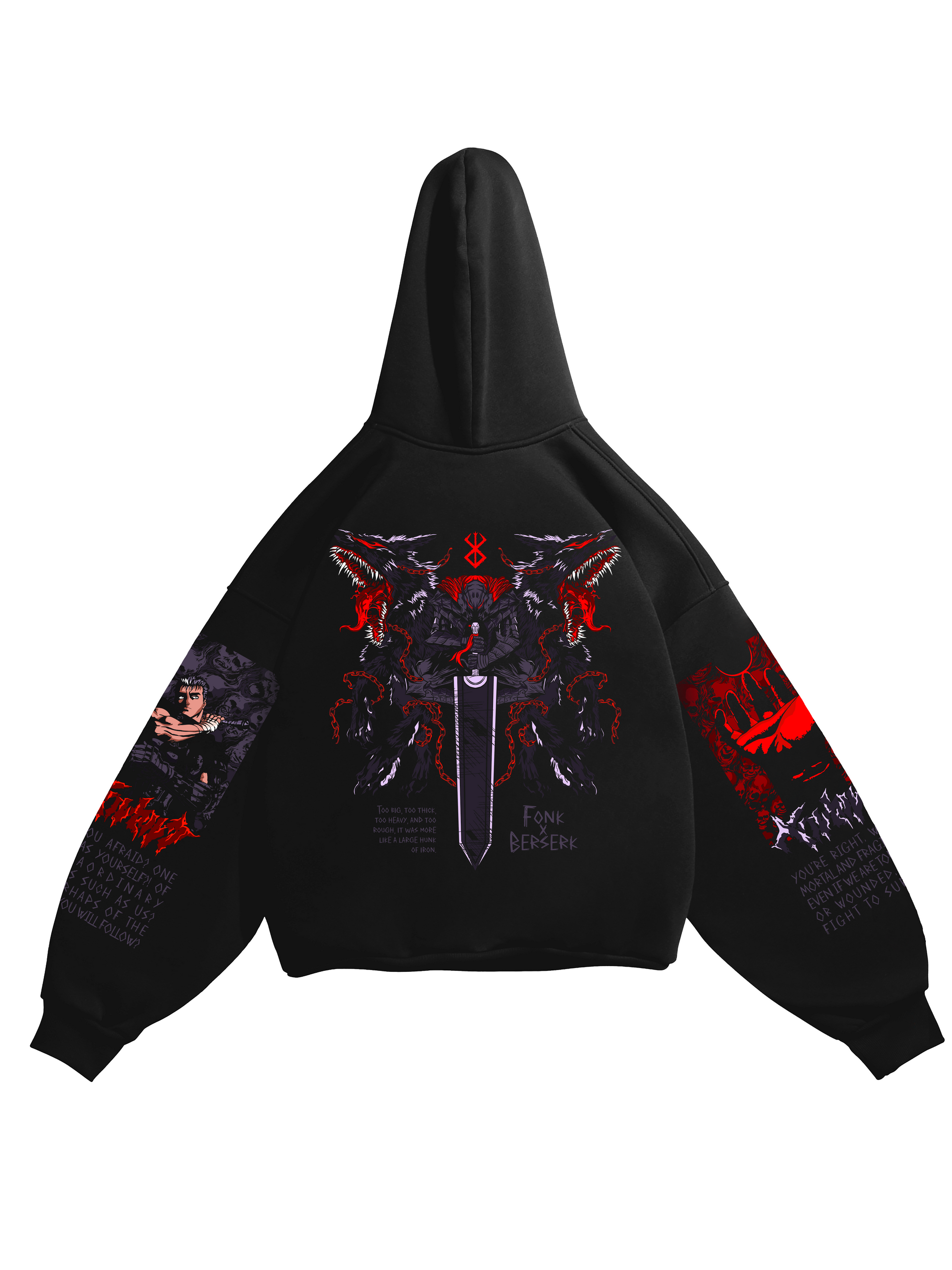 Hoodie Berserk - Berserk anime, unisex, black