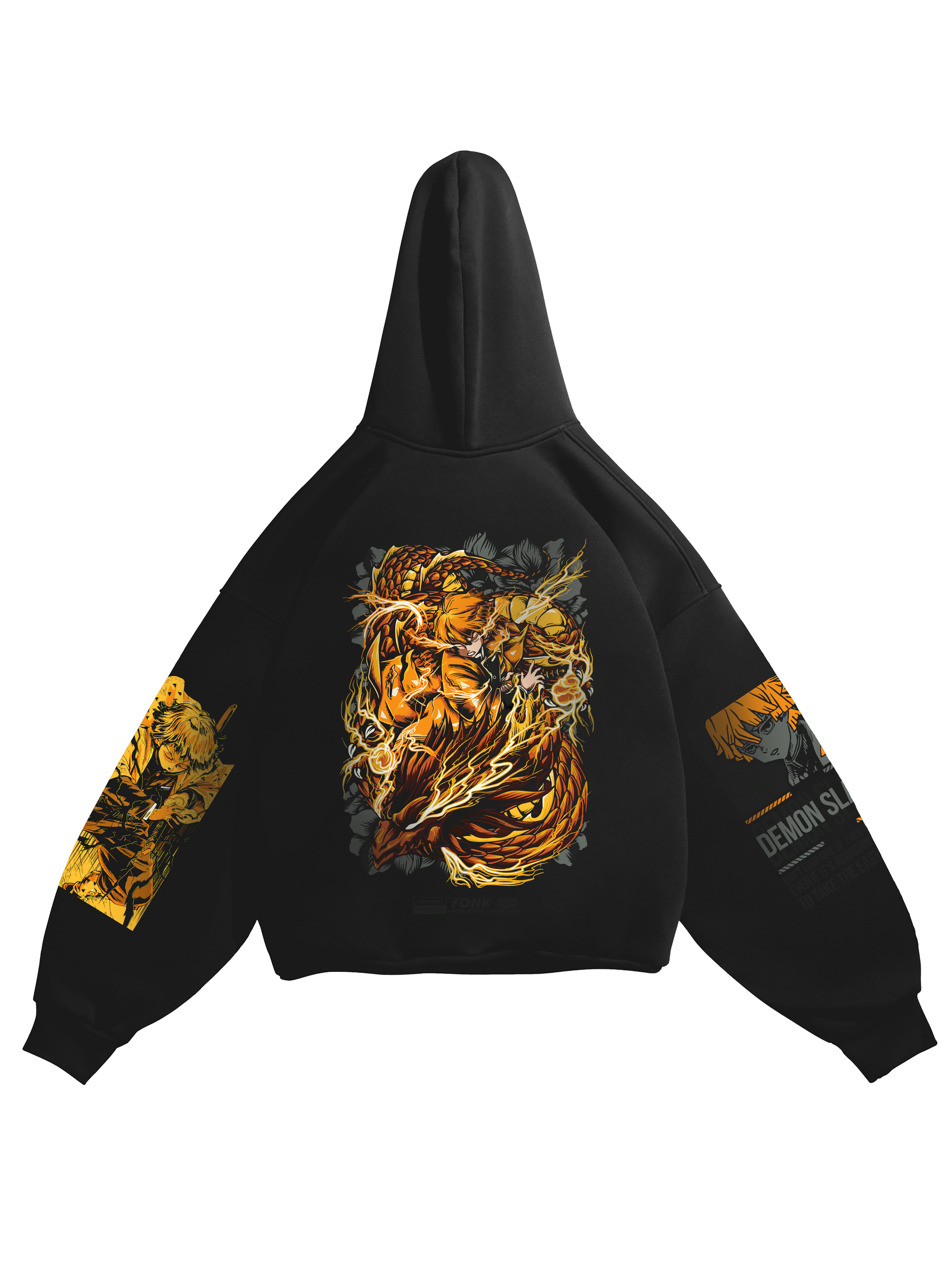 Hoodie Zenitsu - Demon Slayer anime, unisex, black
