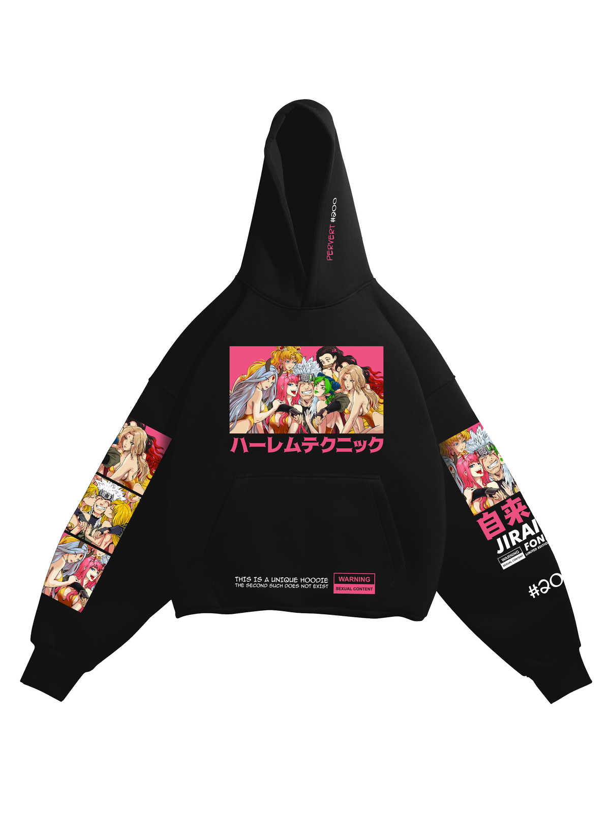 Hoodie Jiraiya - Naruto anime, unisex, black